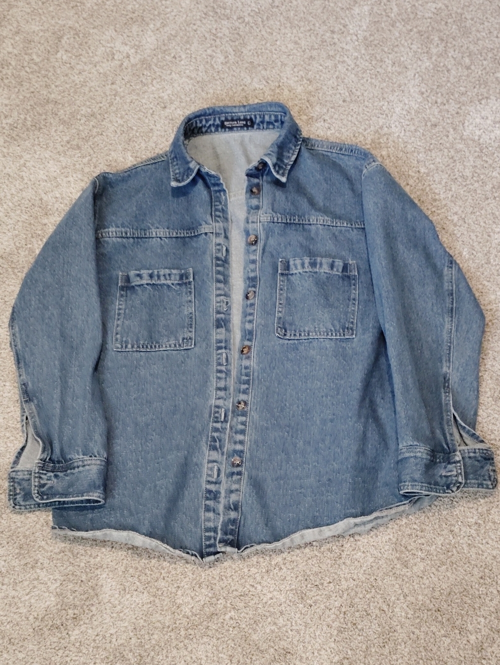 Emerson Lang Classic Blue Denim Shirt Jacket - Women's Jean Jacket